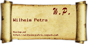 Wilheim Petra névjegykártya