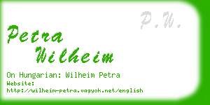 petra wilheim business card